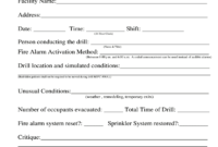 Fire Drill Report Template - Fill Online, Printable with Fire Evacuation Drill Report Template