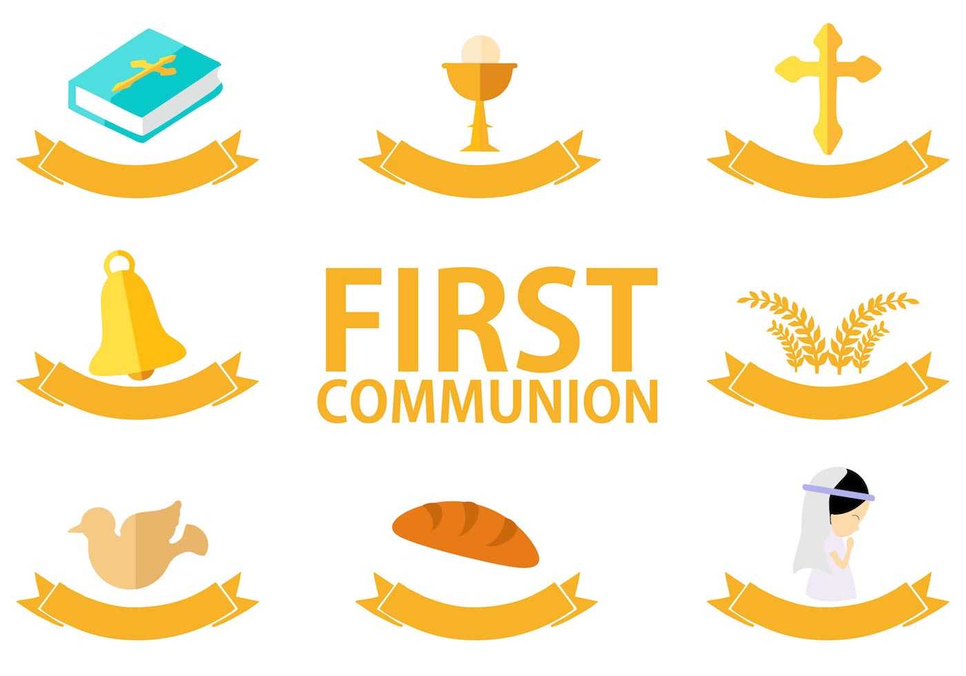 First Communion Template Free Vector Art – (25 Free Downloads) Pertaining To First Communion Banner Templates