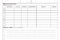 Fixture Inspection Documentation For Engineering - in Engineering Inspection Report Template