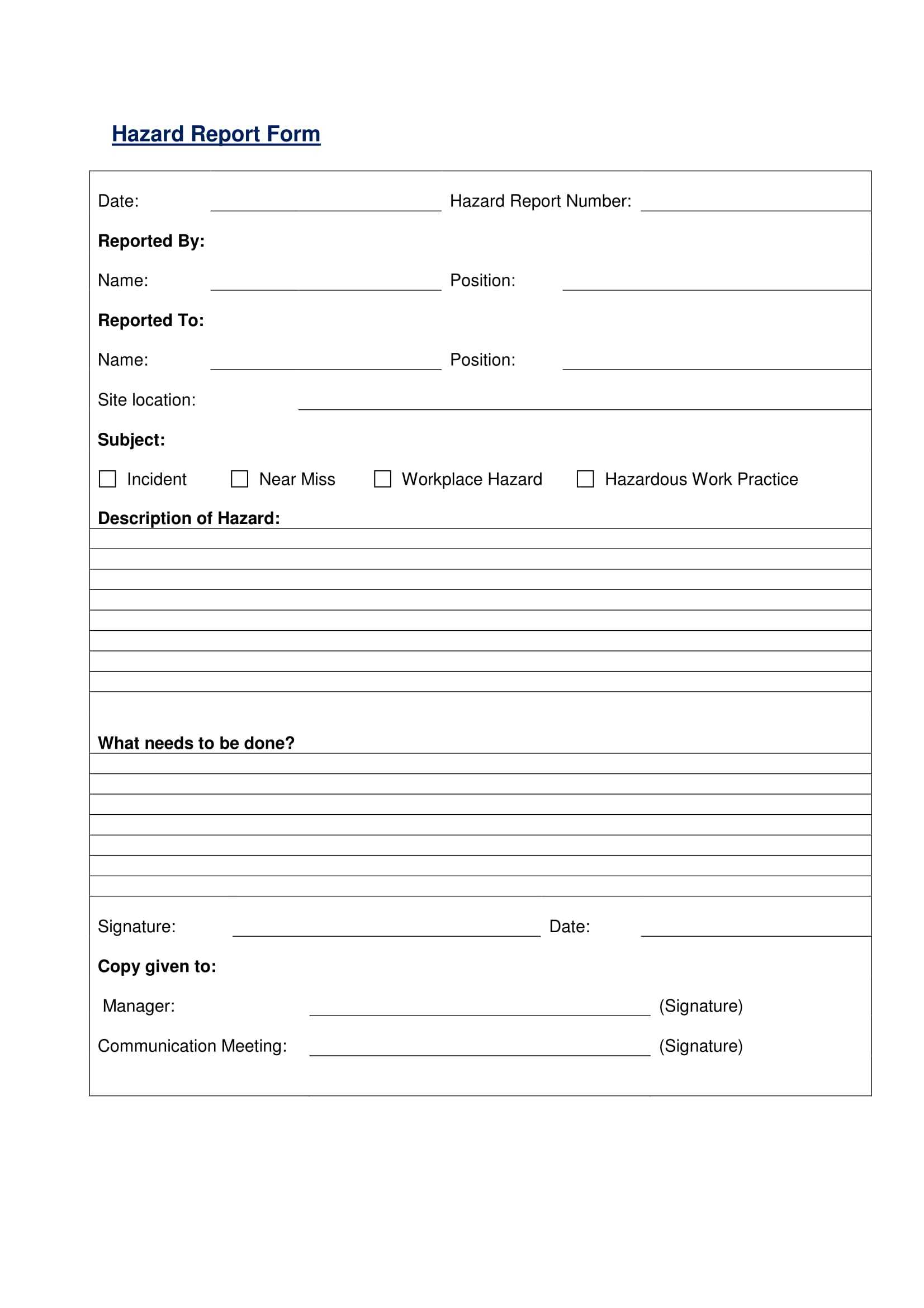Free 13 Hazard Report Forms In Ms Word Pdf Pertaining To Hazard Incident Report Form Template Incident Report Form Ms Word Incident Report