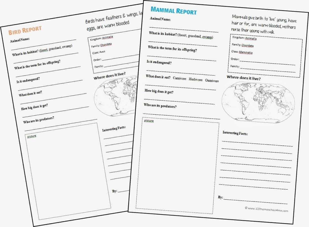 Free Animal Report Form Printable | 123 Homeschool 4 Me Regarding Animal Report Template