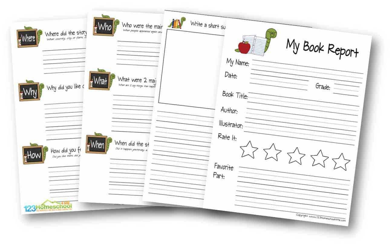 Free Book Report Template | 123 Homeschool 4 Me In 4Th Grade Book Report Template