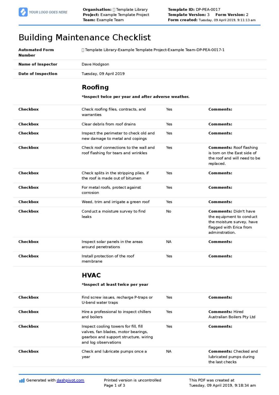 Free Building Maintenance Checklist (Better Than Pdf, Excel For ...