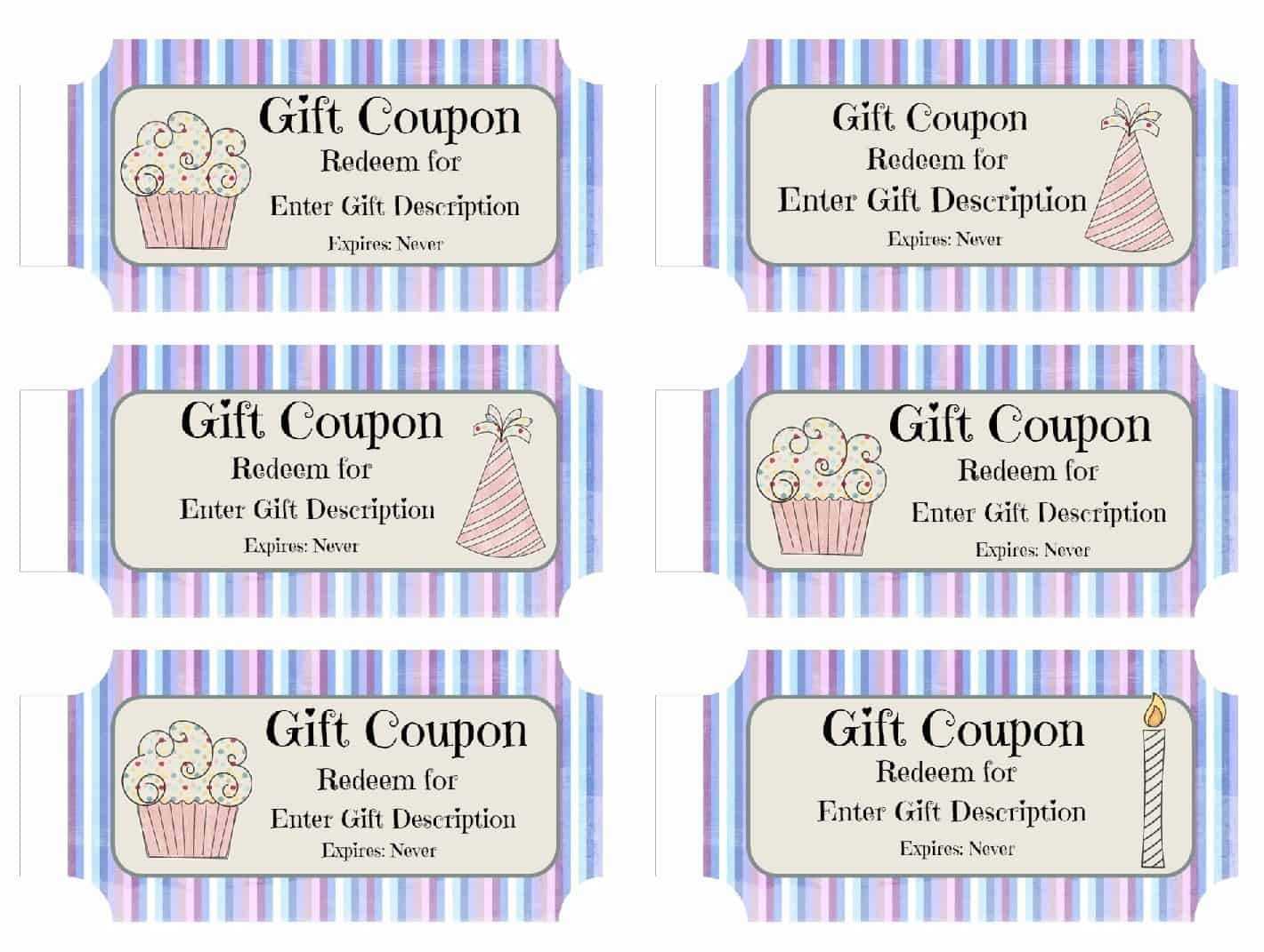 Free Custom Birthday Coupons – Customize Online & Print At Home Inside Coupon Book Template Word