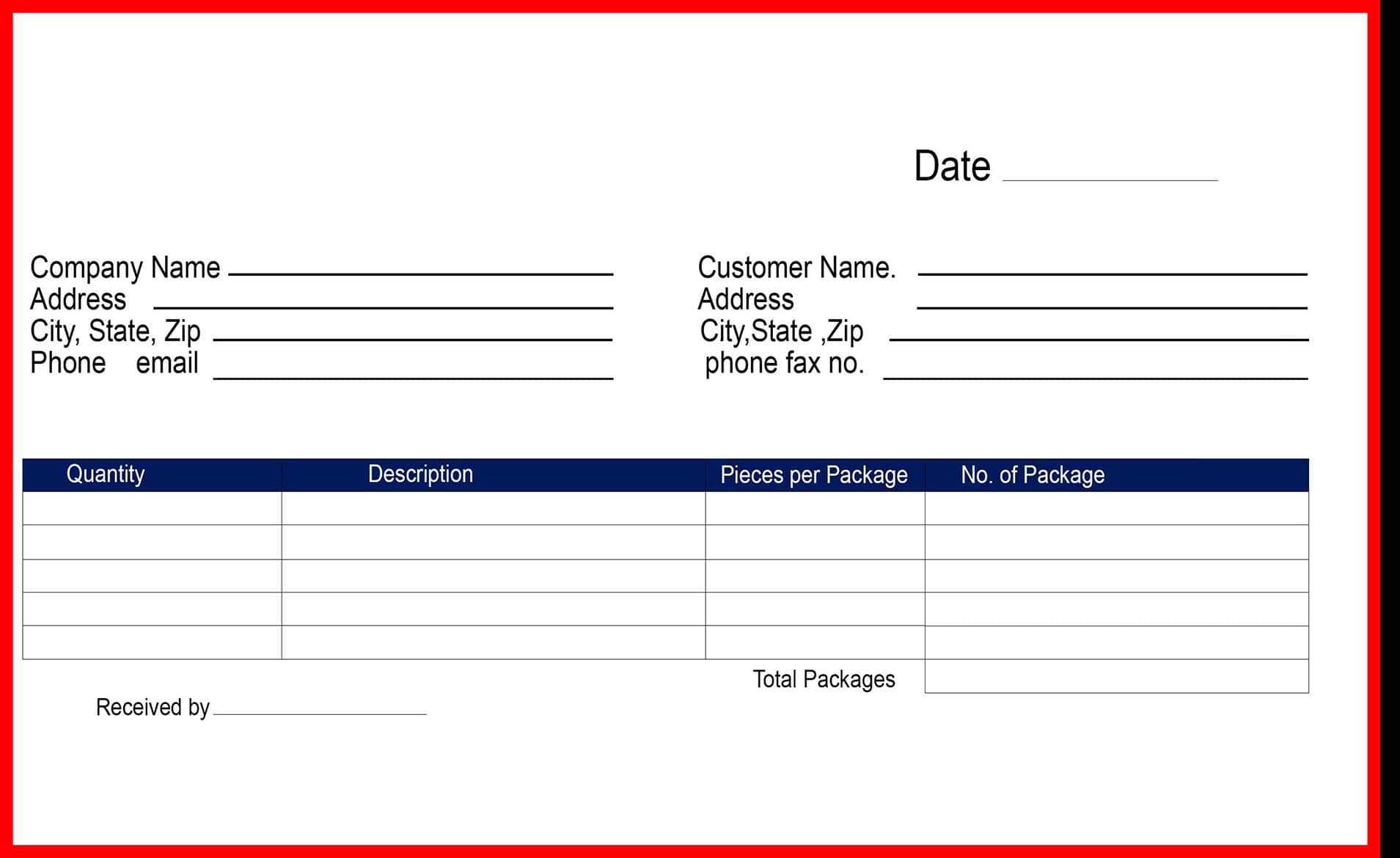 Free Delivery Receipt Template [Pdf, Word Doc & Excel] | The Throughout Proof Of Delivery Template Word