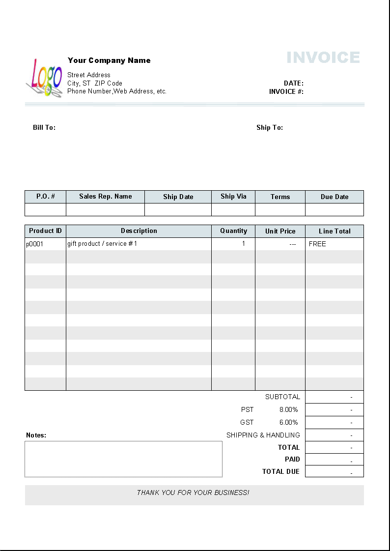 Free Downloadable Invoice Template Word Free Invoice Template With Free Downloadable Invoice Template For Word