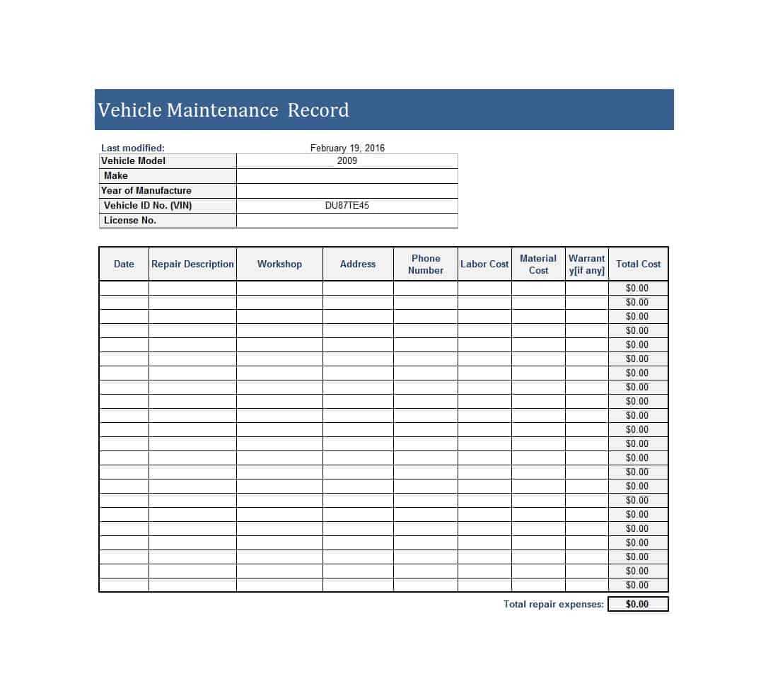 Free Fleet Management Spreadsheet Download Excel Truck Intended For Fleet Report Template