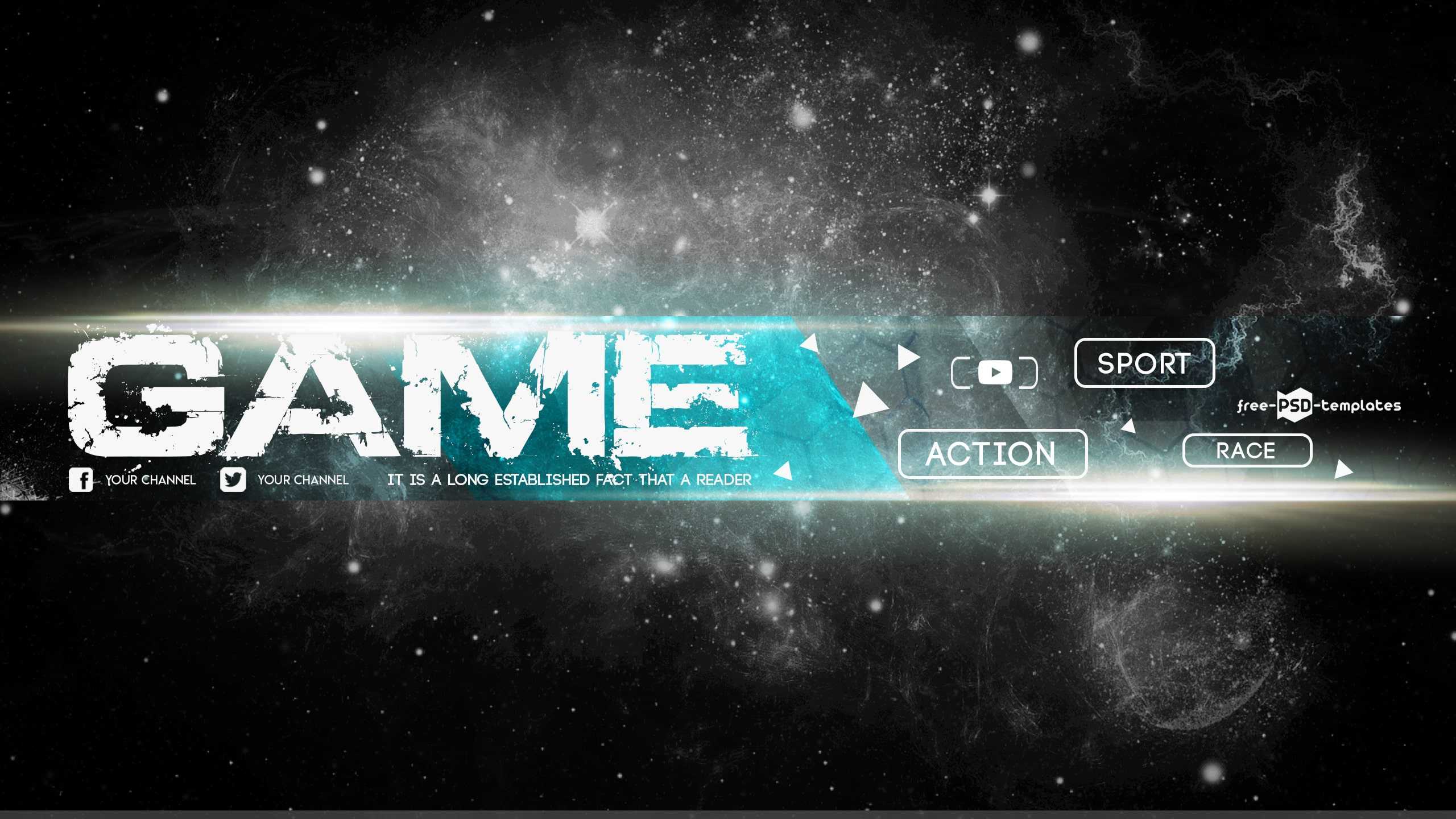 Free Game Youtube Banner Template – Free Psd Templates Intended For Youtube Banners Template