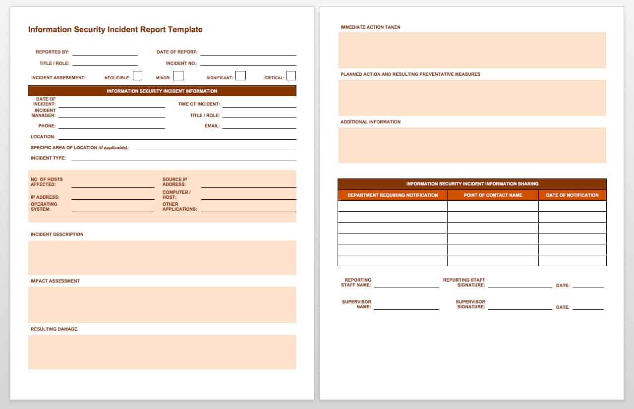 Free Incident Report Templates & Forms | Smartsheet Within Injury Report Form Template