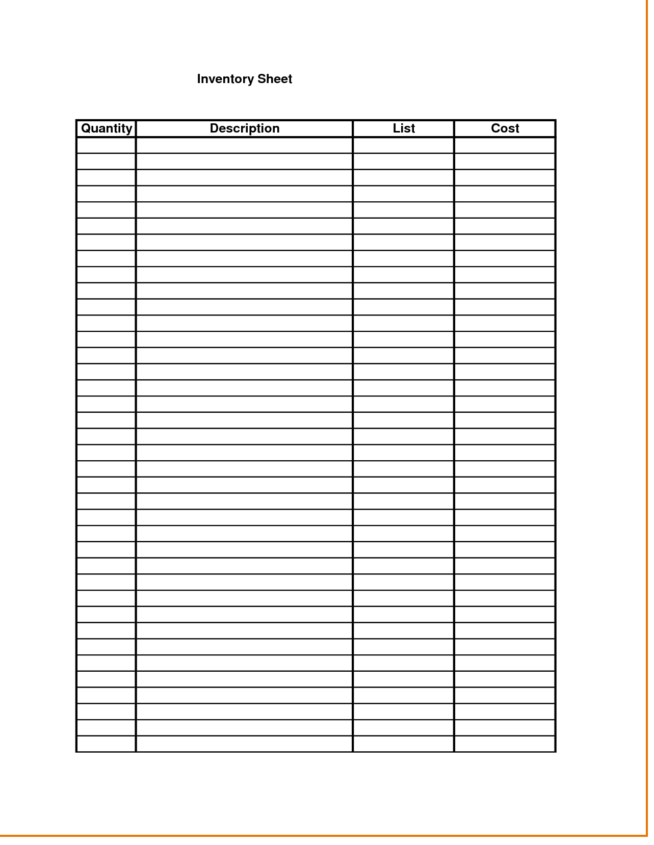 Free Inventory Management Excel Readsheet Control Sheet Within Blank Html Templates Free Download