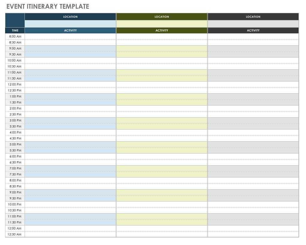 Free Itinerary Templates | Smartsheet For Blank Trip Itinerary Template