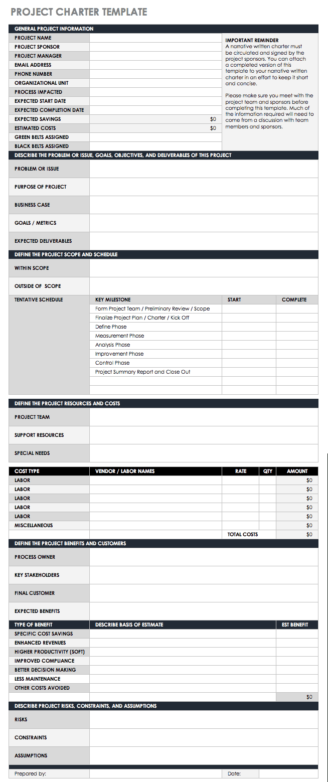 Free Lean Six Sigma Templates | Smartsheet Intended For Dmaic Report Template
