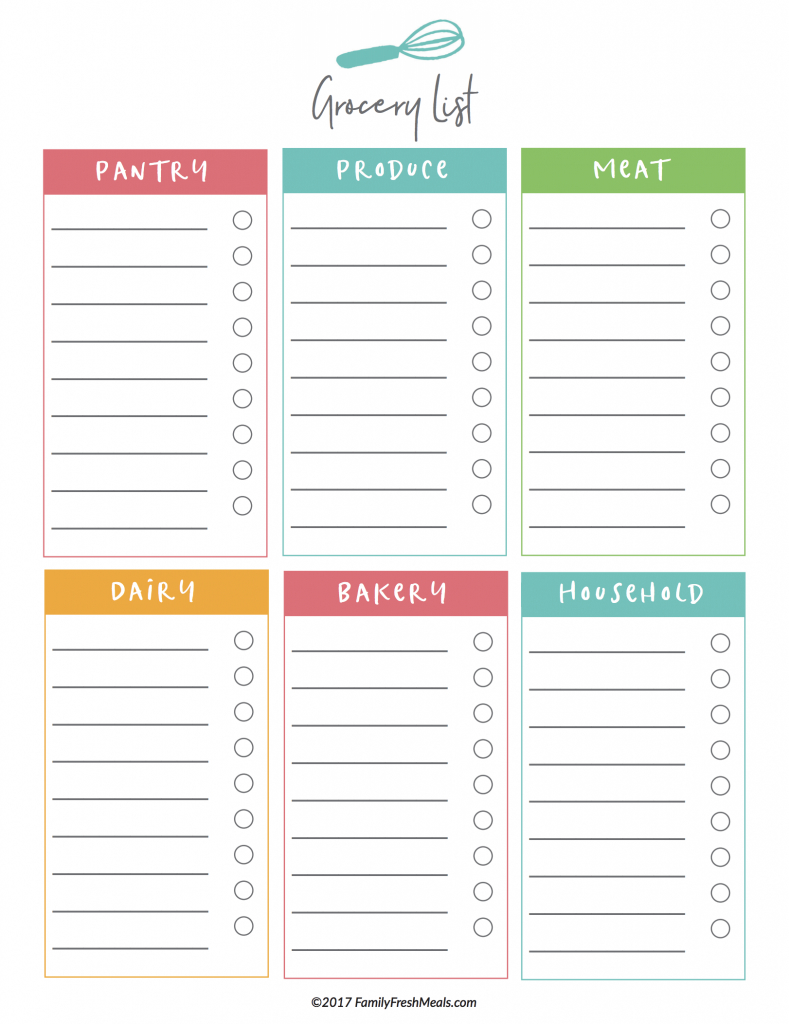 Free Meal Plan Printables – Family Fresh Meals Inside Blank Meal Plan Template
