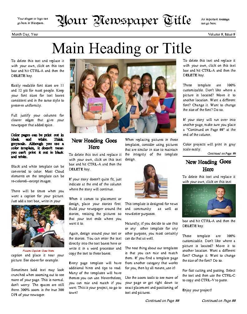 Free Newspaper Templates – Print And Digital Pertaining To Blank Newspaper Template For Word