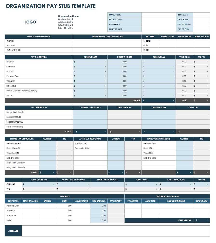 Free Pay Stub Template Excel – Mahre.horizonconsulting.co Inside Blank Pay Stub Template Word