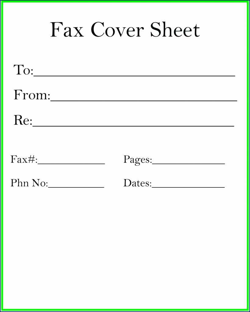 Free Printable Basic Fax Cover Sheet Template In Fax Template Word 2010