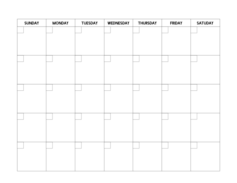 Free Printable Blank Calendar Template – Paper Trail Design with Blank ...