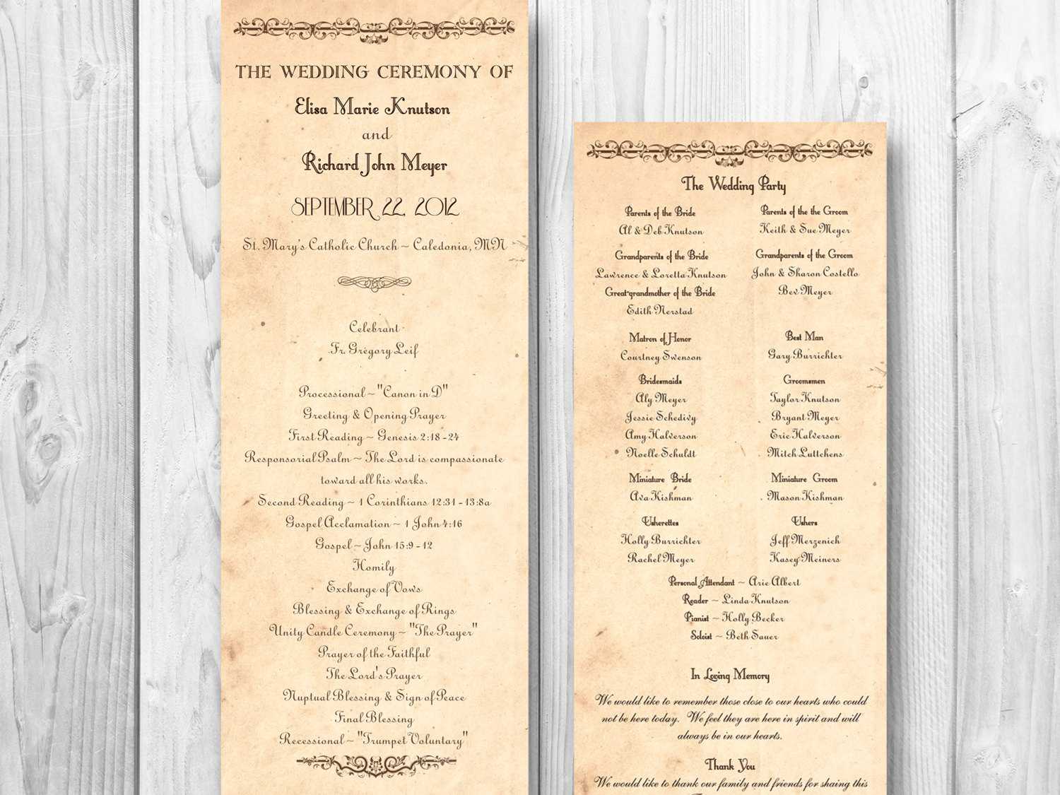 Free Rustic Wedding Program Templates ] – Rustic Wedding Inside Free Printable Wedding Program Templates Word
