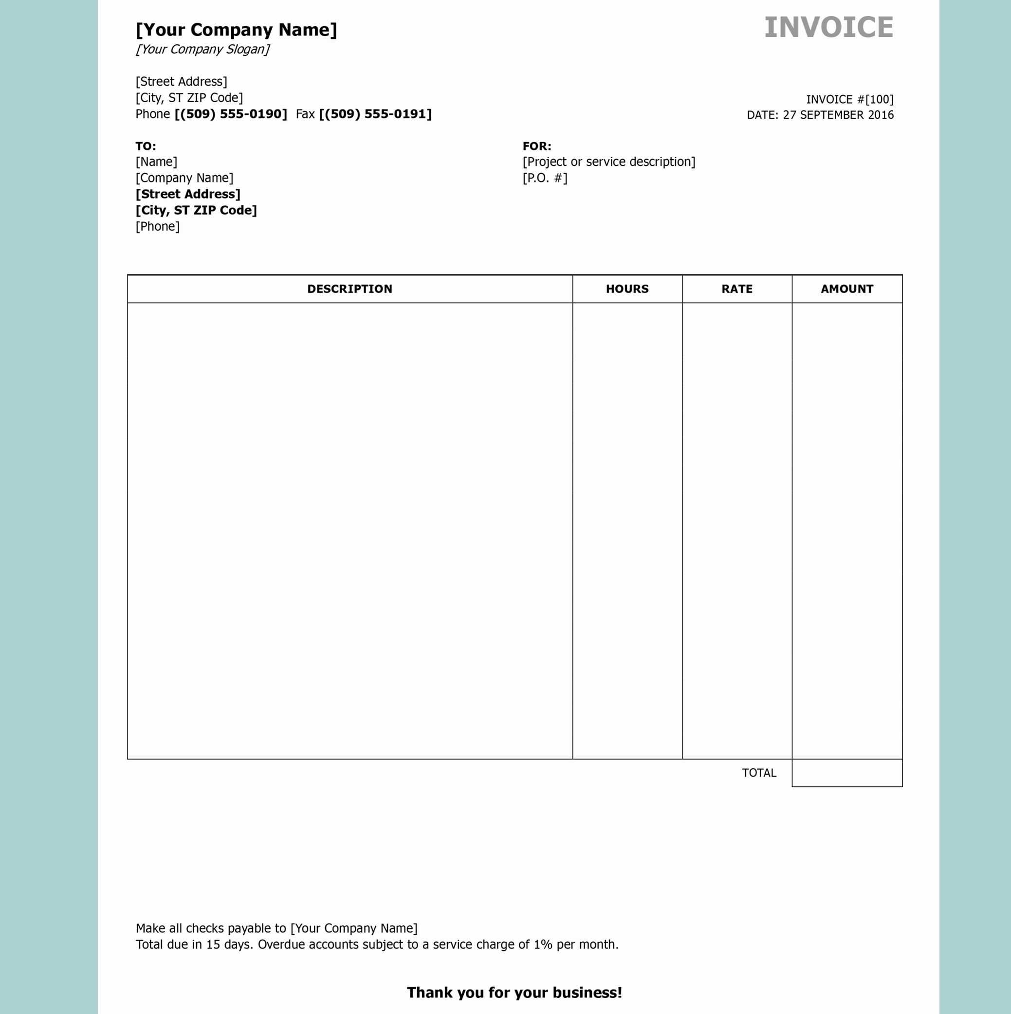 Free Spreadsheet Templates Excel Template Wordpad Word Within Free Downloadable Invoice Template For Word