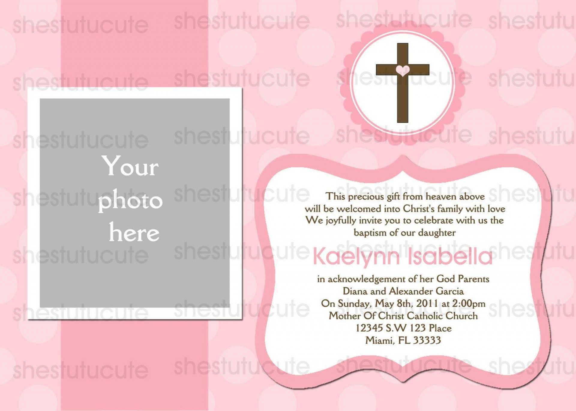 Free Templates For Baptism Invitations - Zohre In Blank Christening Invitation Templates