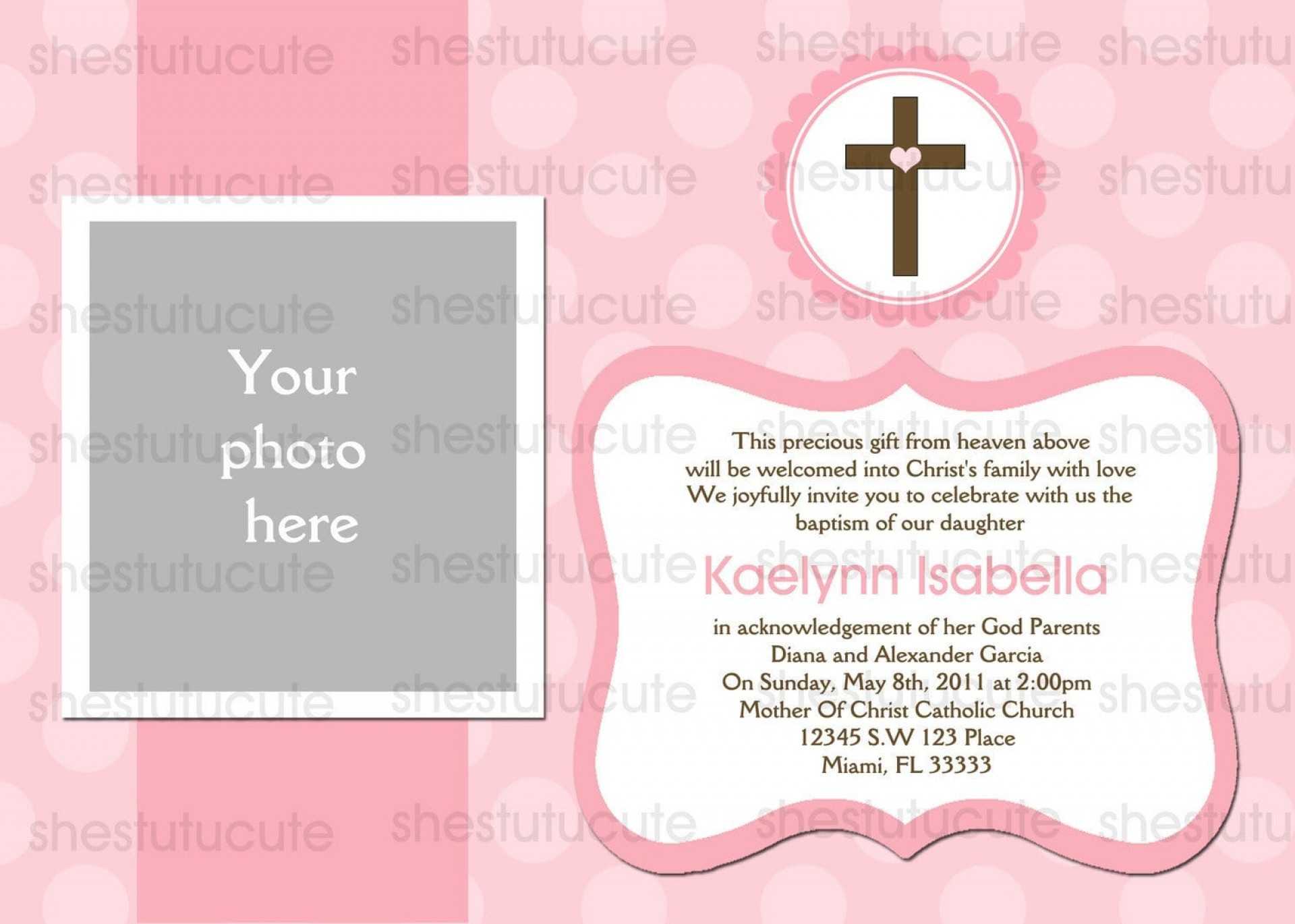 Free Templates For Baptism Invitations – Zohre In Blank Christening Invitation Templates