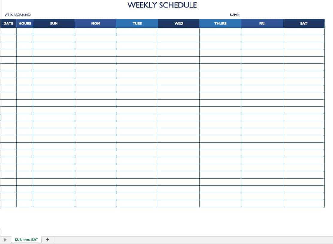 Free Work Schedule Templates For Word And Excel |Smartsheet Inside Blank Monthly Work Schedule Template