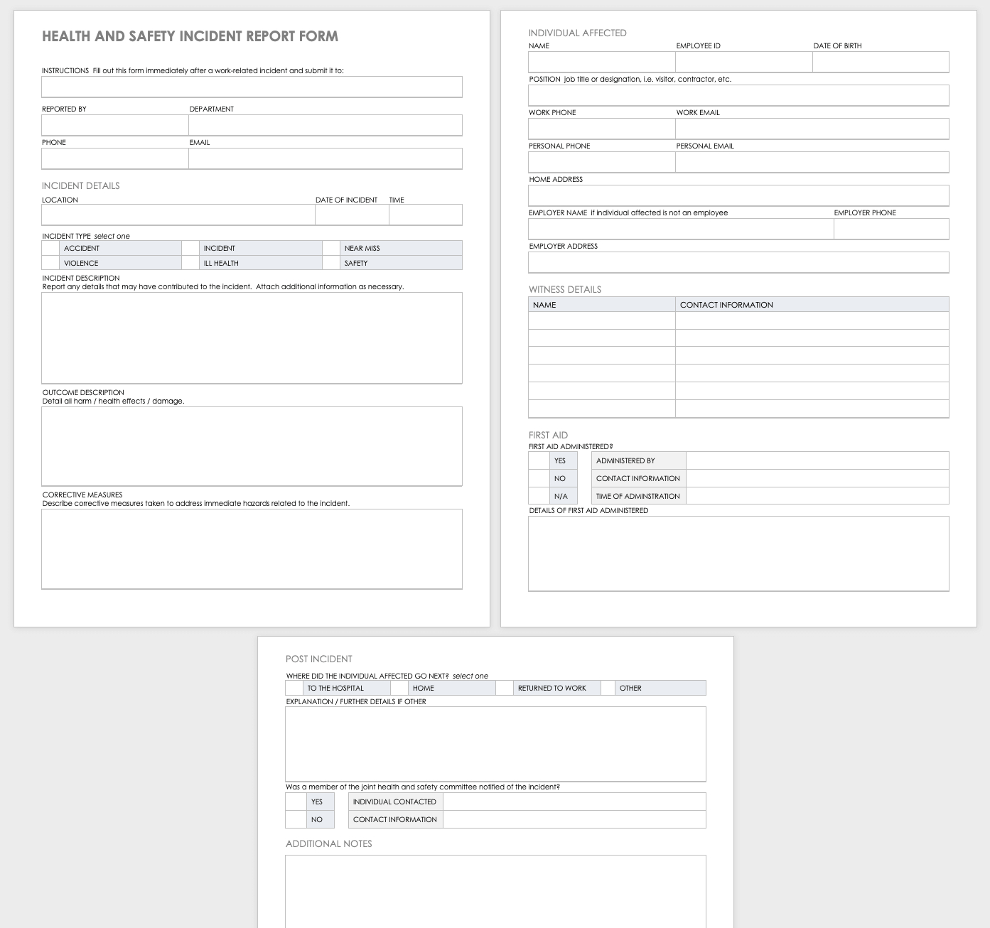 Free Workplace Accident Report Templates | Smartsheet For Incident Report Log Template