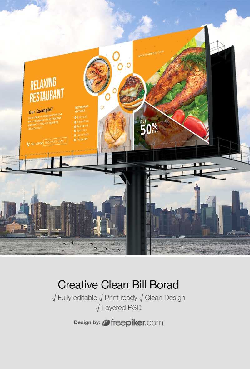 Freepiker | Food & Restaurant Billboard Outdoor Banner Inside Outdoor Banner Design Templates