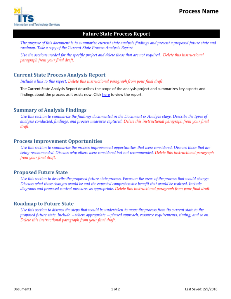 Future State Process Report Template Inside State Report Template