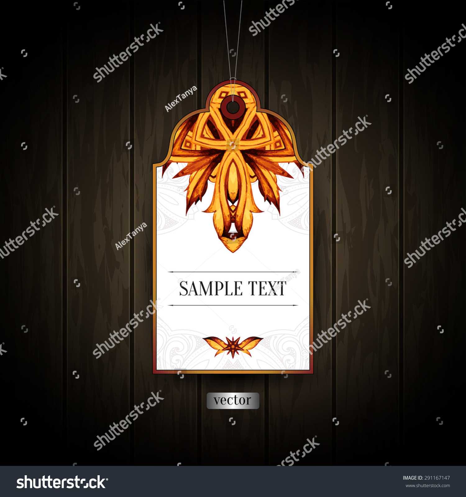 Gift Tag Ornamental Pattern Abstract Floral Stock Vector Intended For Blank Luggage Tag Template