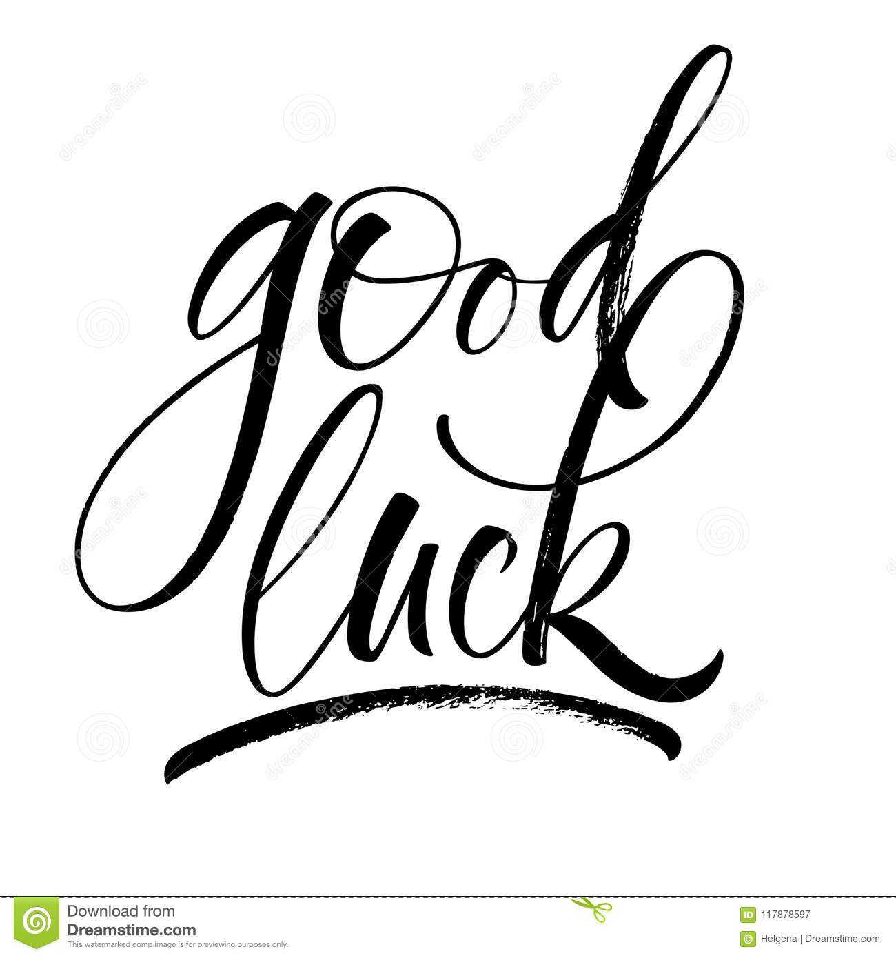 Good Luck Lettering Stock Vector. Illustration Of Goodbye Regarding Good Luck Banner Template