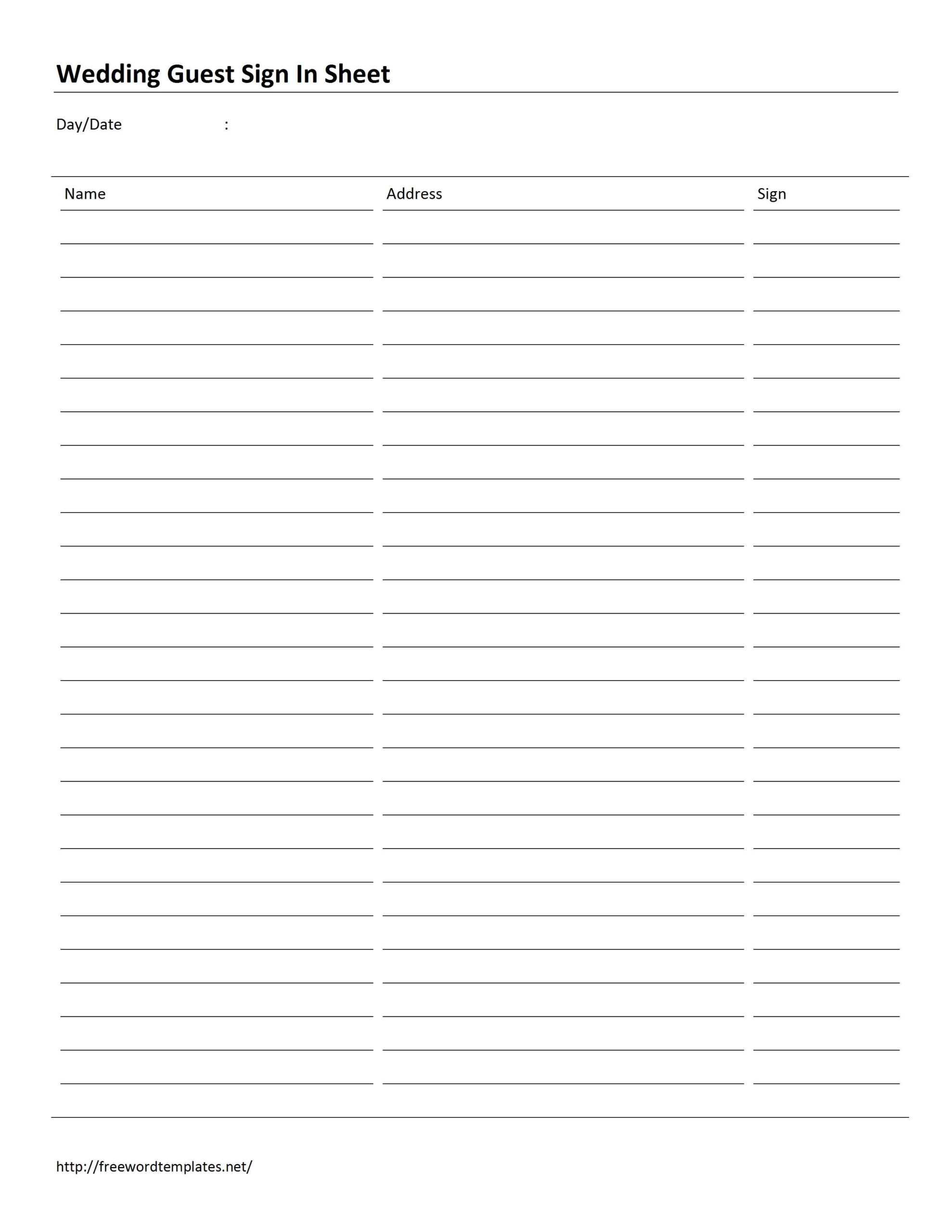 Guest Sign In Sheet Template Microsoft Word | Customer Inside Free Sign Up Sheet Template Word