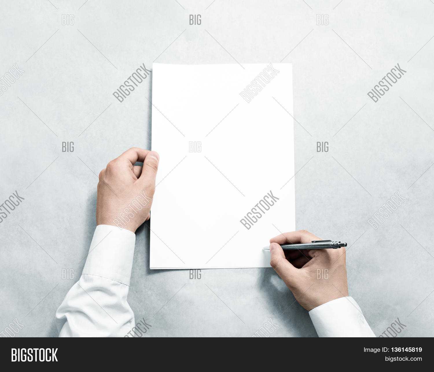 Hand Holding Blank Image & Photo (Free Trial) | Bigstock With Blank Legal Document Template