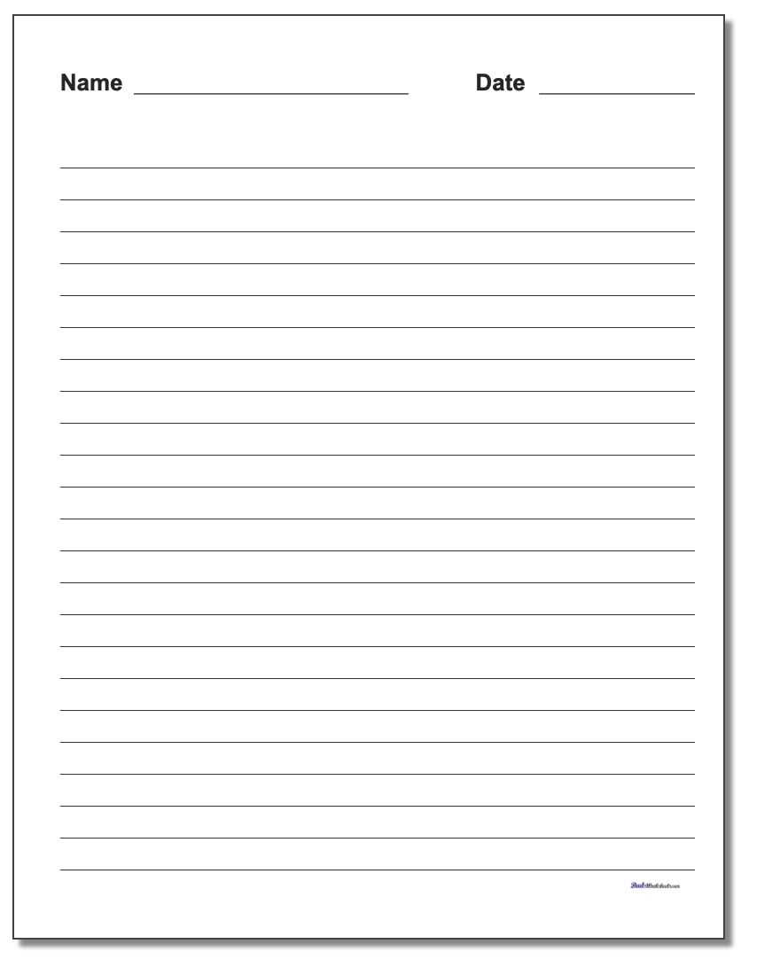 Handwriting Paper In Ruled Paper Word Template