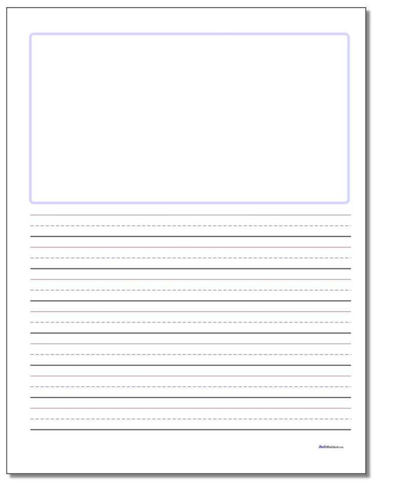 Handwriting Paper Within Blank Four Square Writing Template