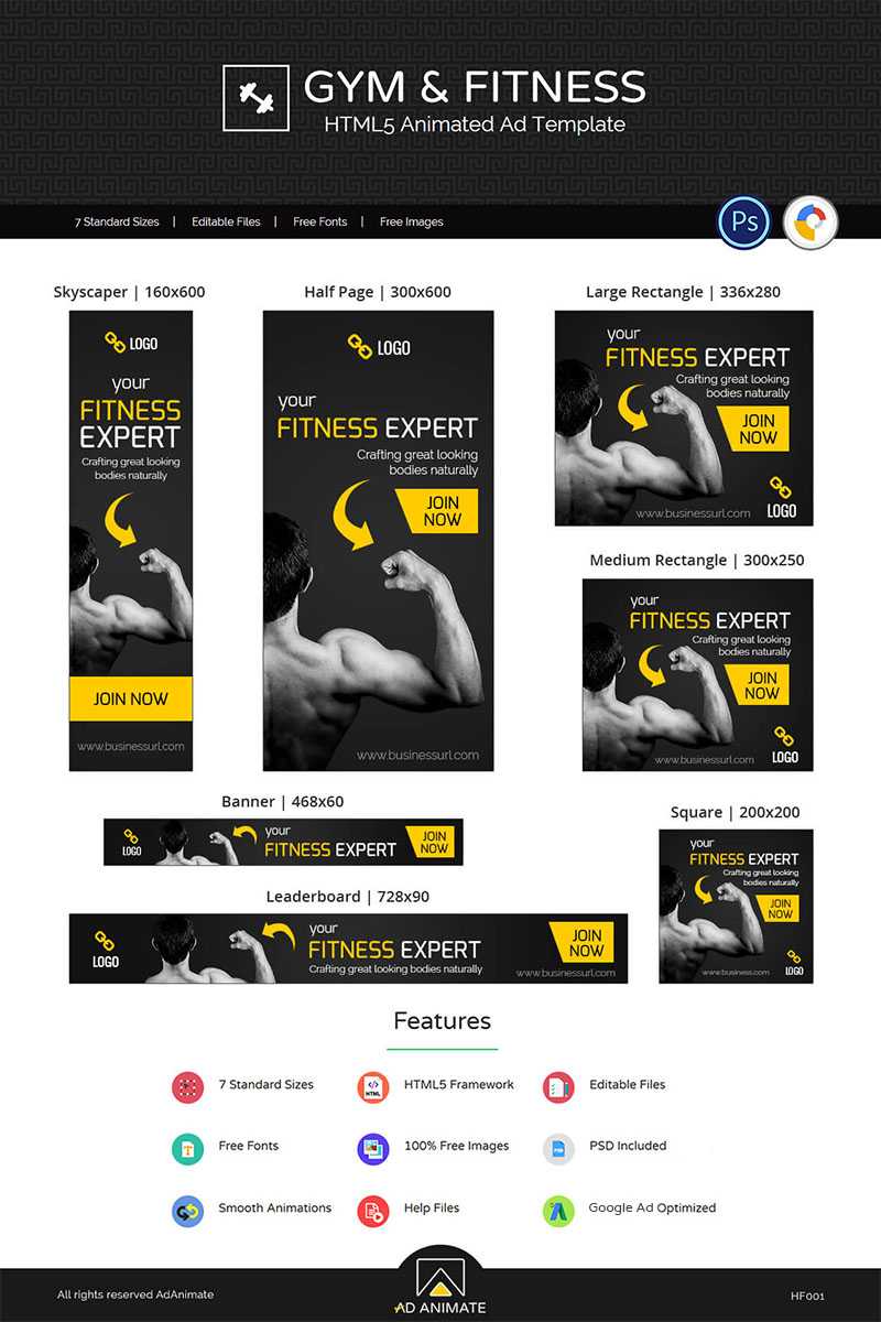 Health & Fitness | Fitness Expert Animated Banner With Animated Banner Template