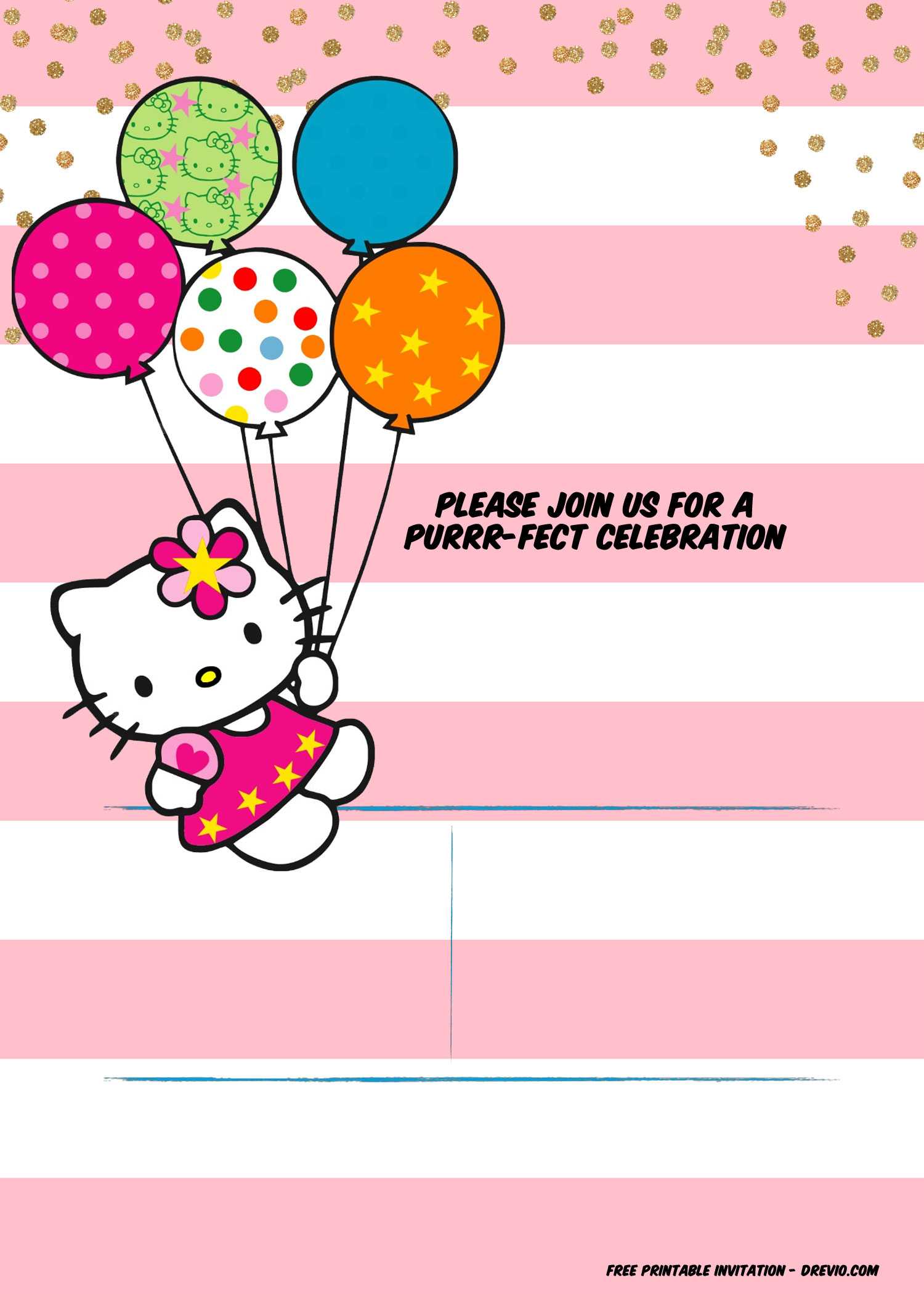 Hello Kitty Birthday Party Ideas – Invitations, Dress With Hello Kitty Birthday Banner Template Free