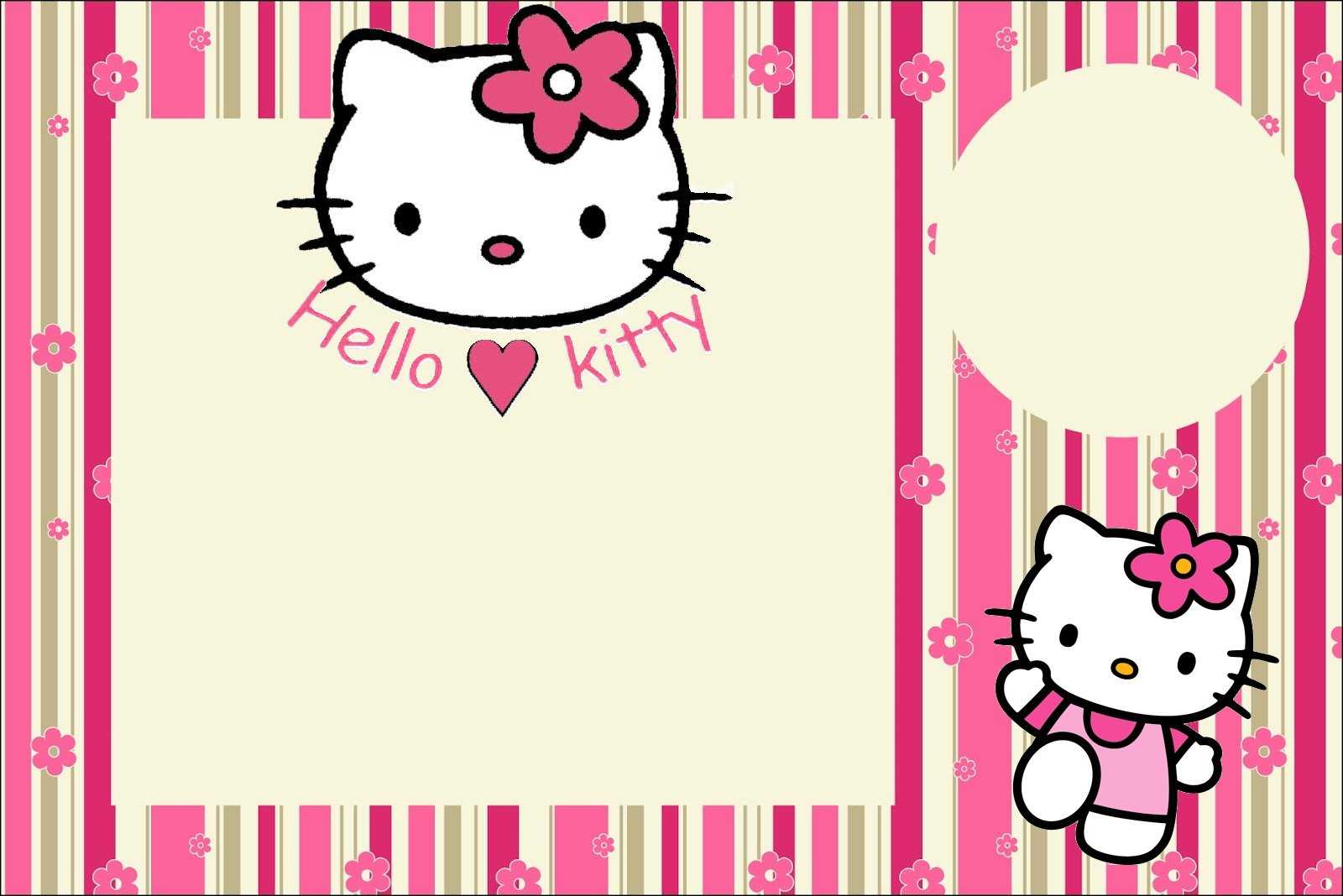 Hello Kitty With Flowers: Free Printable Invitations. – Oh With Regard To Hello Kitty Birthday Banner Template Free