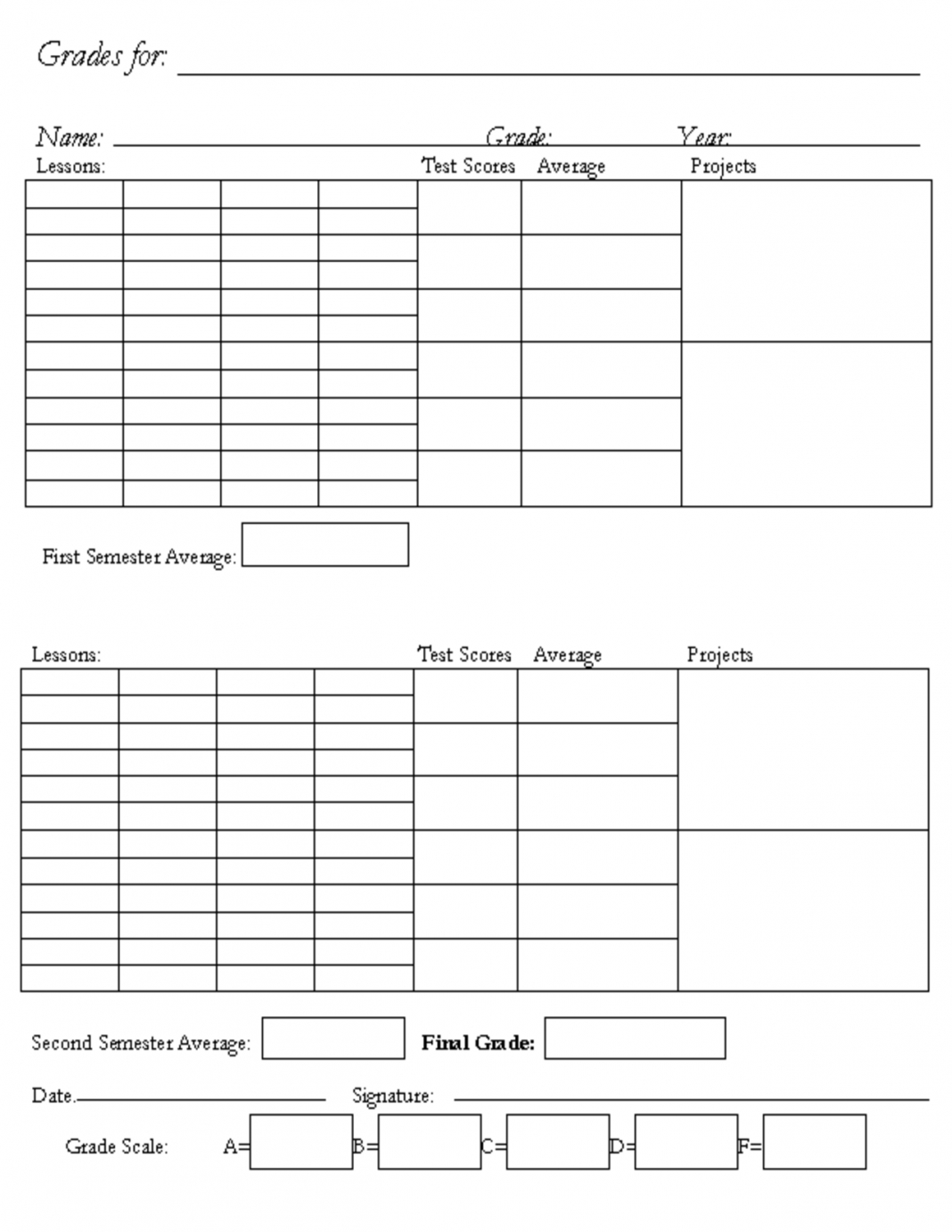 Homeschool Report Card Emplate Examples Best Photos Of Within Middle School Report Card Template