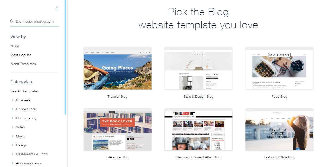 How To Build A Blog With Wix Intended For Blank Food Web Template