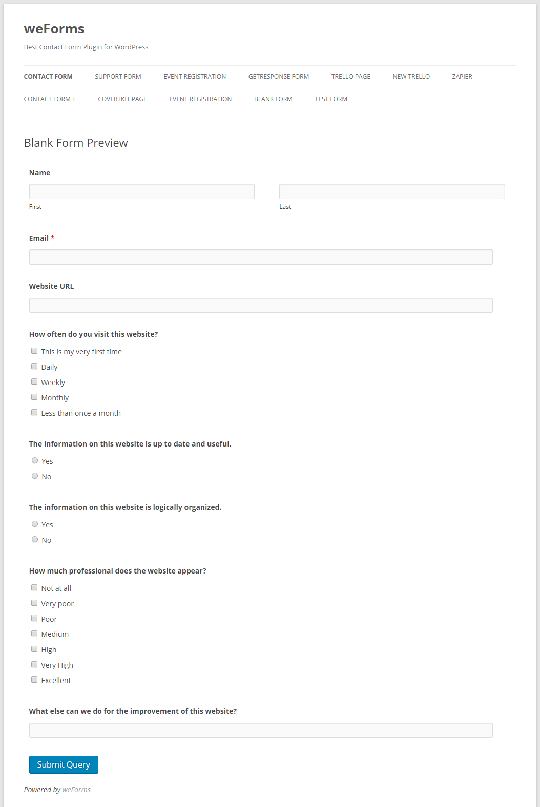 How To Create Online Survey Forms In WordPress – Wedevs In Event Survey Template Word