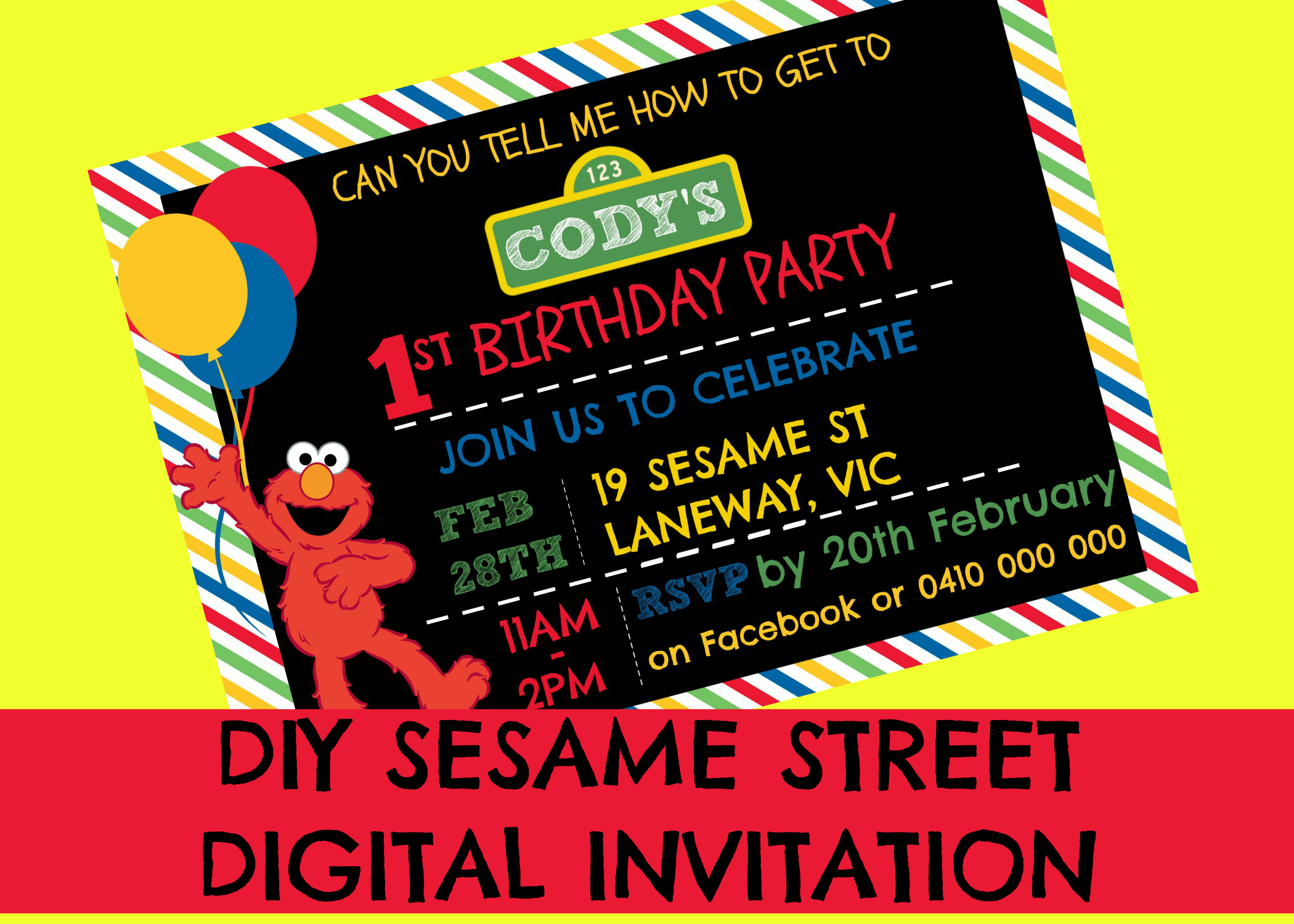 How To Make A Sesame Street Digital Invitation | Includes With Regard To Sesame Street Banner Template