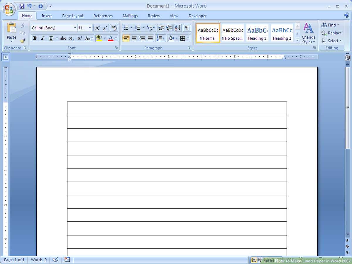 How To Make Lined Paper In Word 2007: 4 Steps (With Pictures) In Notebook Paper Template For Word