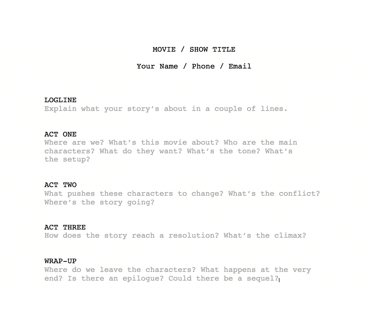 How To Write A Film Treatment | Boords Regarding Shooting Script Template Word