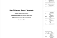 How To Write Due Diligence Report For M&amp;a [+ Sample] with Vendor Due Diligence Report Template