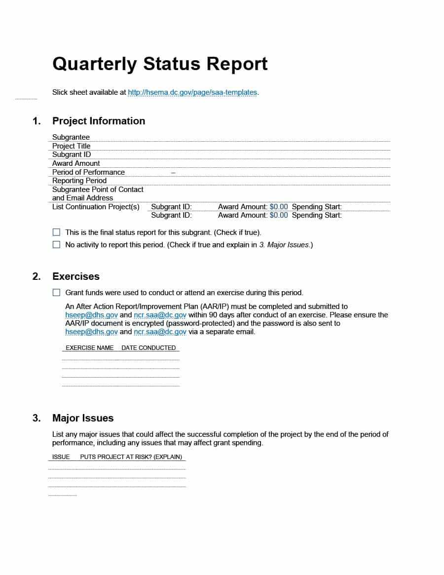 Icsi Quarterly Port Format Word Training Financial Template With After Training Report Template
