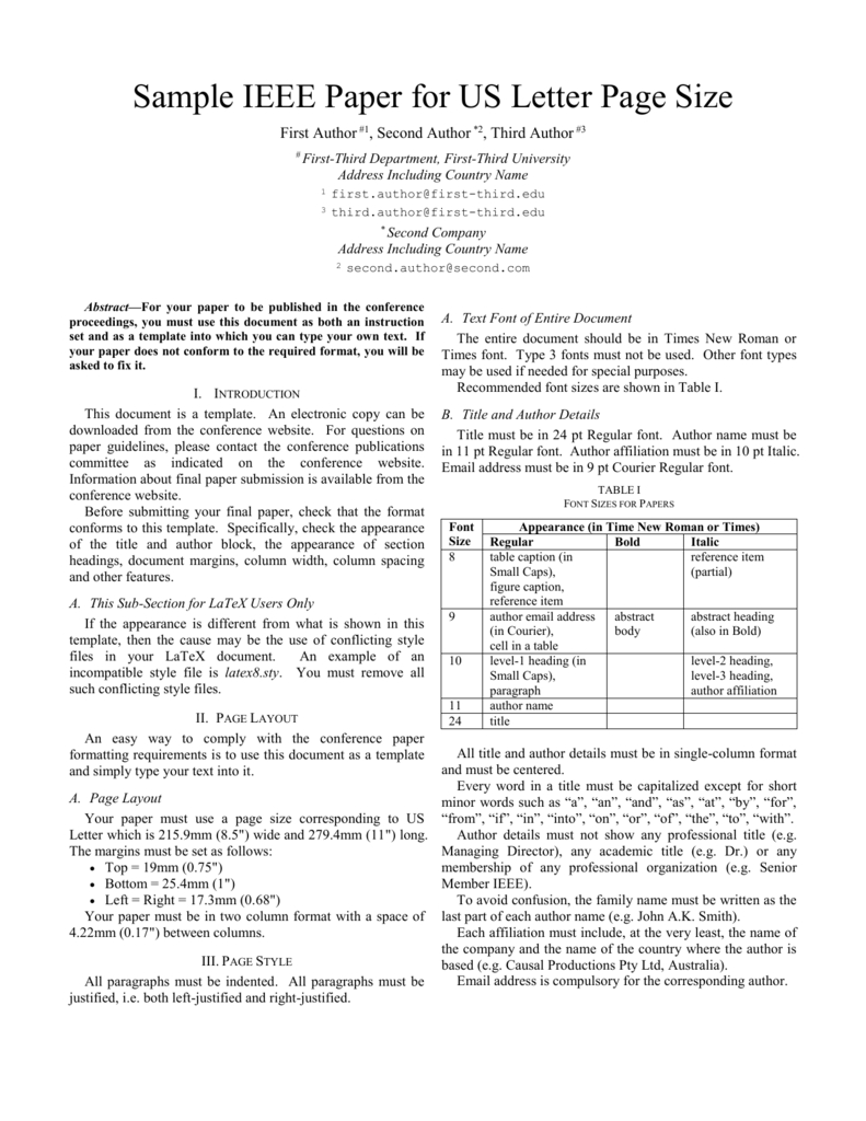 Ieee Paper Word Template In Us Letter Page Size (V3) Throughout Template For Ieee Paper Format In Word