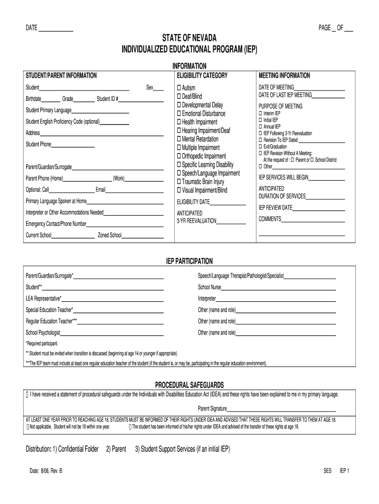 Iep Form – Fill Online, Printable, Fillable, Blank | Pdffiller Pertaining To Blank Iep Template