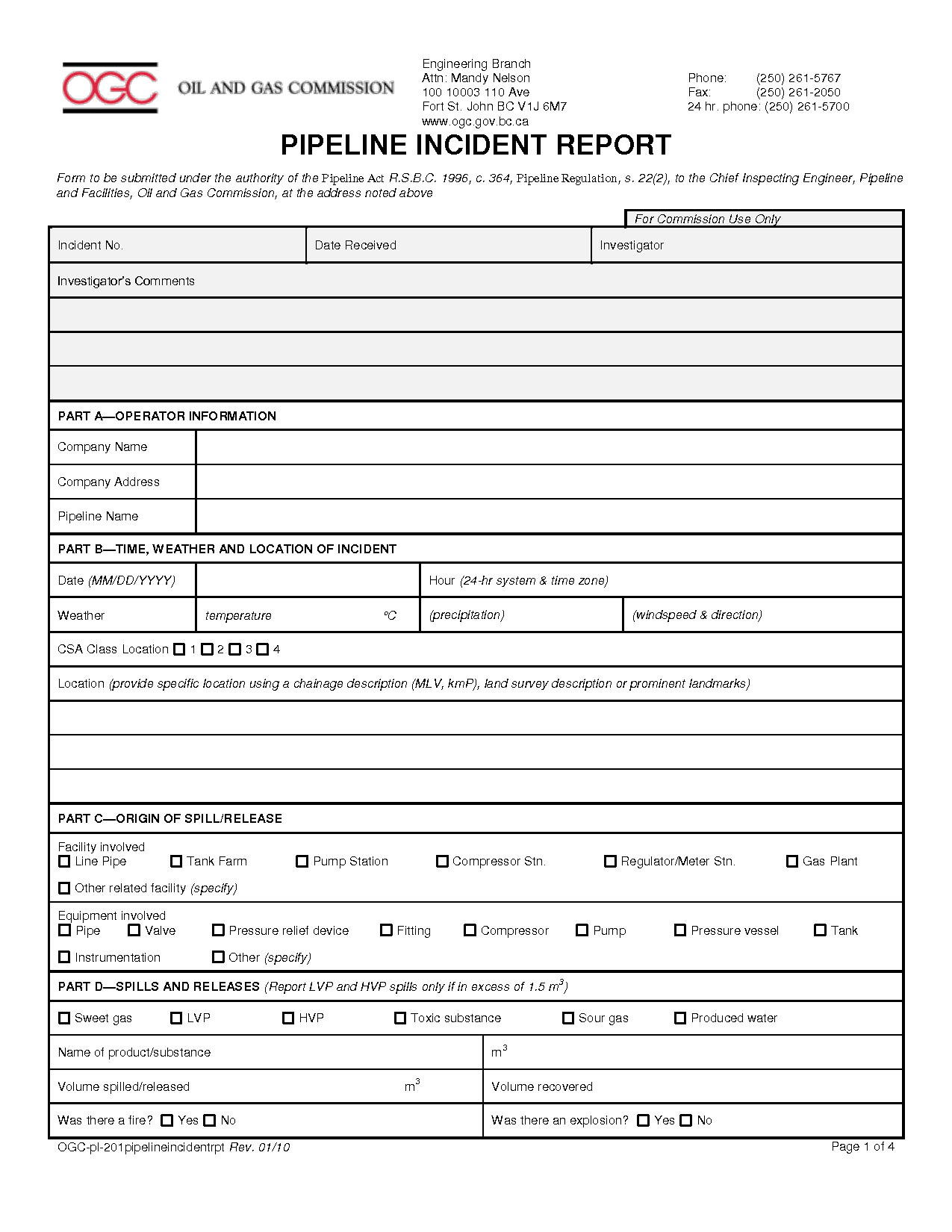 Incident Hazard Report Form Template ] – Printable Accident Intended For Hazard Incident Report Form Template