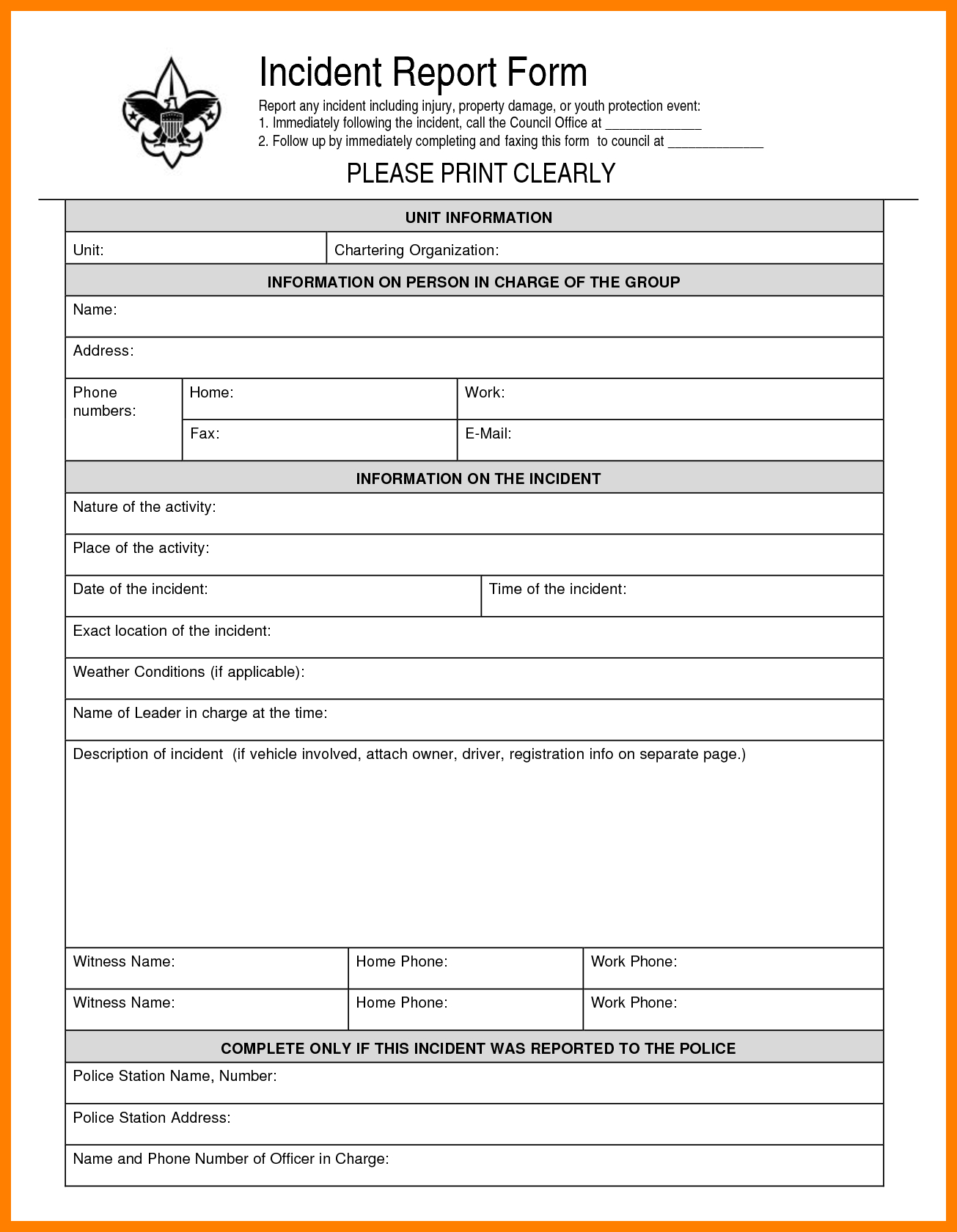Incident Report E Word Employee Form Jpg Wordlate Image With Regard To Incident Report Log Template